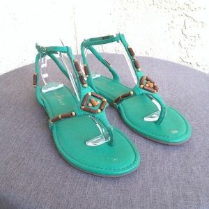 COLE HAAN Green House Wooden Beaded Sandals